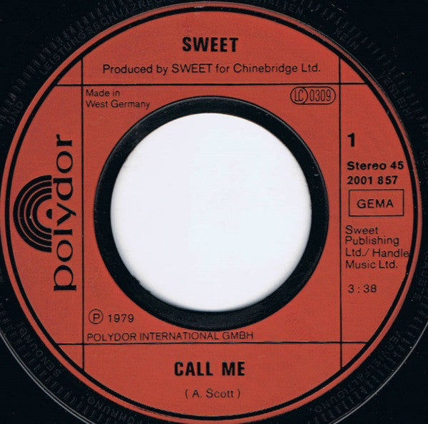 Sweet* : Call Me (7", Single)