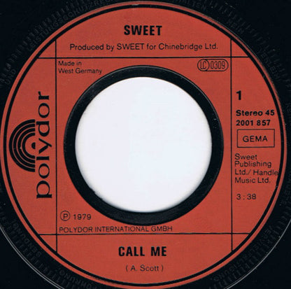 Sweet* : Call Me (7", Single)