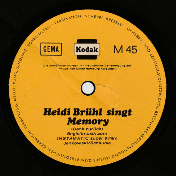 Heidi Brühl : Heidi Brühl Singt: Memory (Denk Zurück) (Flexi, 7", S/Sided, Mono, Promo)
