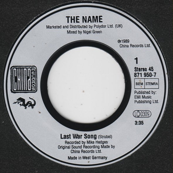 The Name : Last War Song (7", Single)