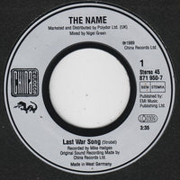 The Name : Last War Song (7", Single)