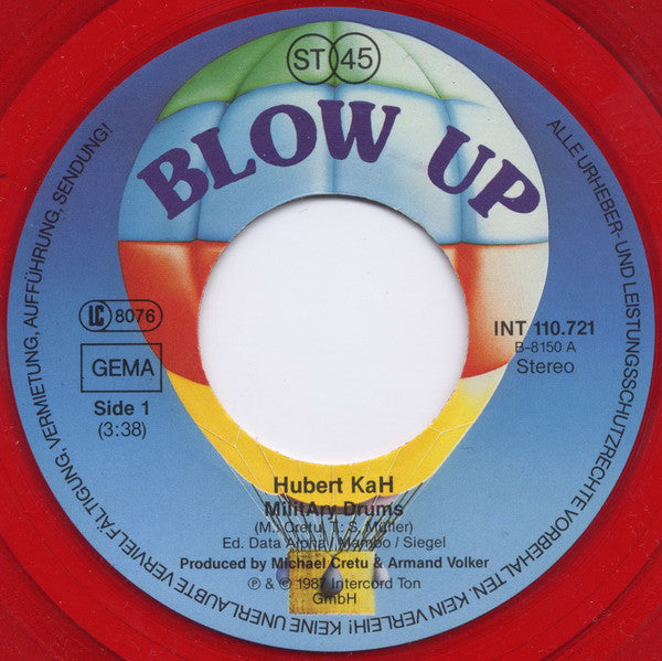 Hubert Kah : Military Drums (7", Single, Red)