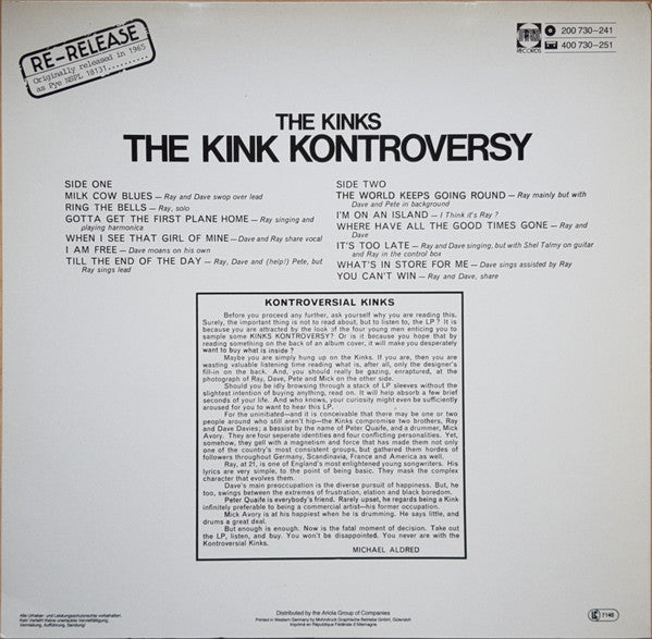 The Kinks : The Kink Kontroversy (LP, Album, Mono, RE)