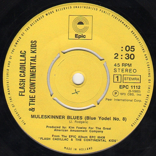 Flash Cadillac & The Continental Kids : Muleskinner Blues (7")
