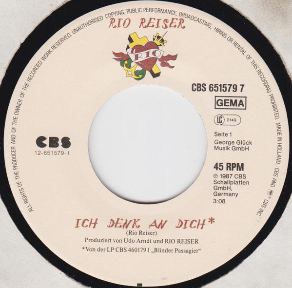 Rio Reiser : Ich Denk An Dich (7", Single)
