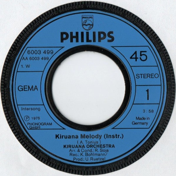 Kiruana Orchestra : Kiruana Melody (7")