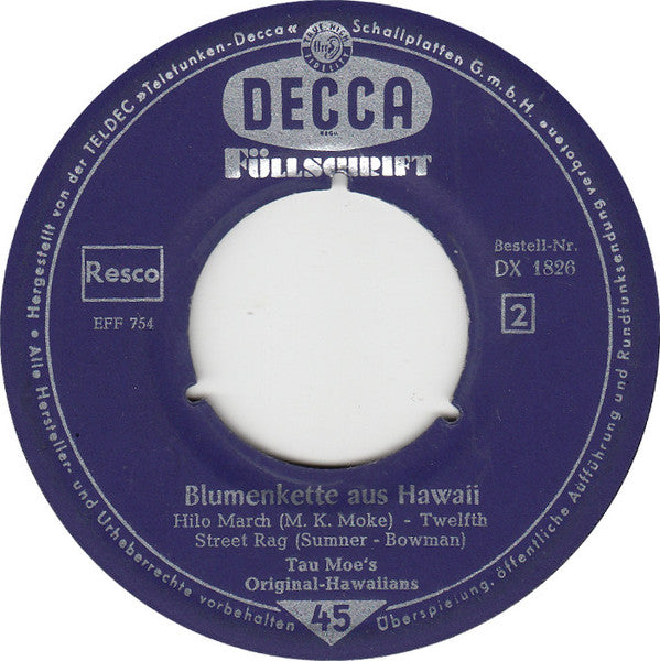 Tau Moe's Original Hawaiians : Blumenkette Aus Hawaii No. 1 (7", EP, Mono)