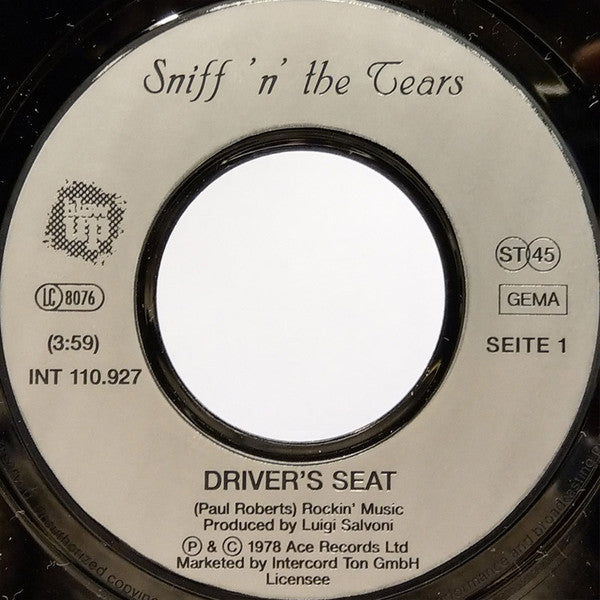Sniff 'n' the Tears : Driver's Seat (7")