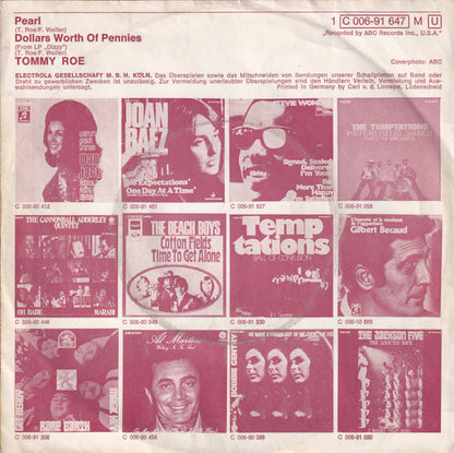 Tommy Roe : Pearl (7", Single, Mono)