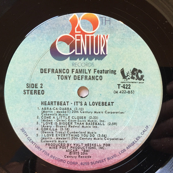 The DeFranco Family Featuring Tony DeFranco : Heartbeat, It's A Lovebeat (LP, Album)