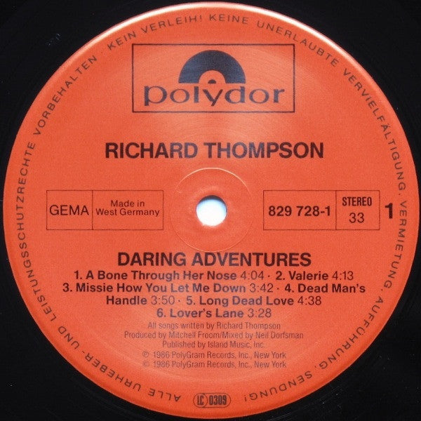 Richard Thompson : Daring Adventures (LP, Album)