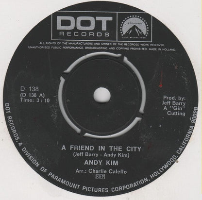 Andy Kim : A Friend In The City (7")