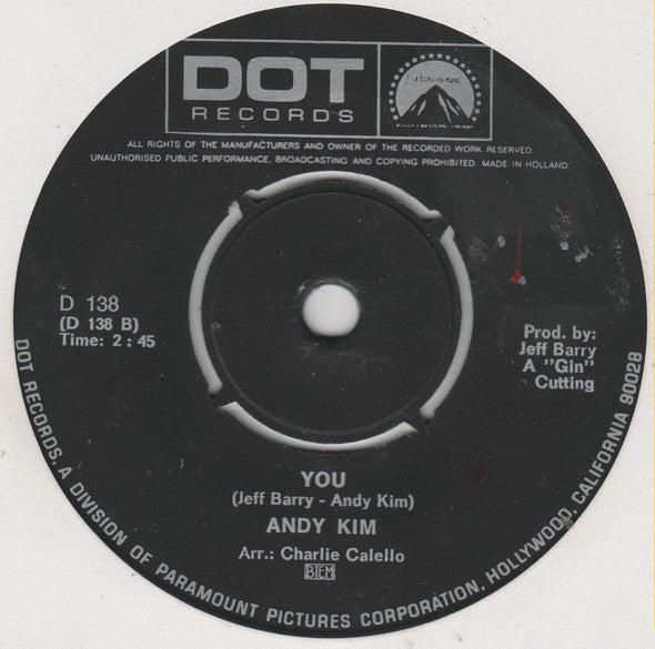 Andy Kim : A Friend In The City (7")