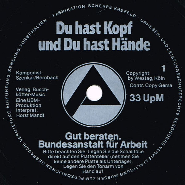 Horst Mand : Nicht Ruh'n. Was Tun. (Flexi, 7", Single)