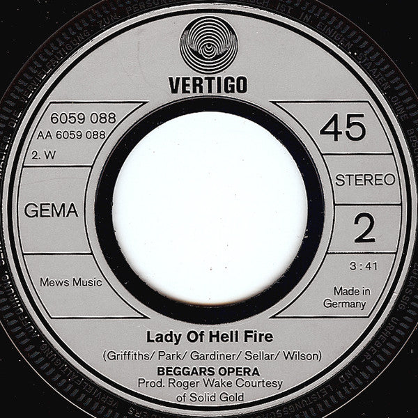 Beggars Opera : Two Timing Woman (7", Single)