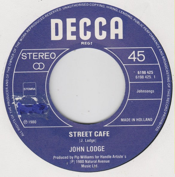 John Lodge : Street Cafe (7")