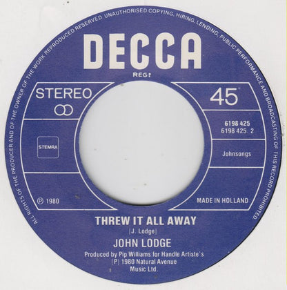 John Lodge : Street Cafe (7")