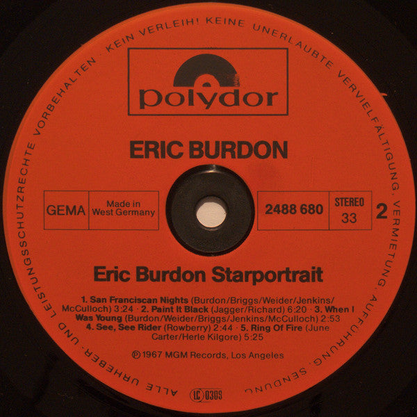 Eric Burdon : Starportrait (2xLP, Comp, RE + Box)