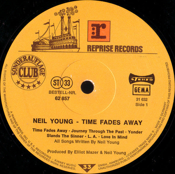 Neil Young : Time Fades Away (LP, Album, Club)