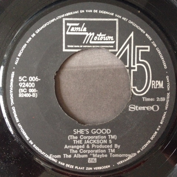 The Jackson 5 : Never Can Say Goodbye  (7", Single)