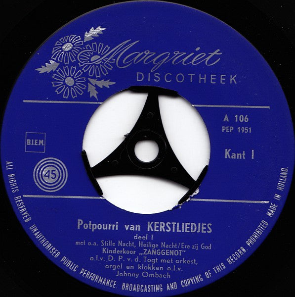 Kinderkoor Zanggenot : Kerstliederen (7", EP)
