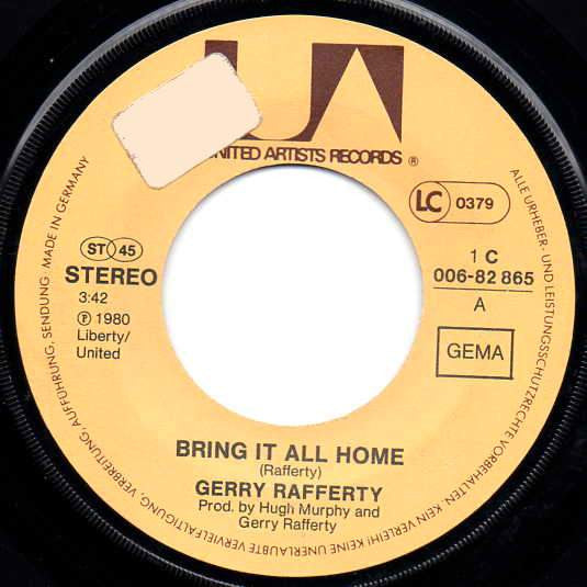 Gerry Rafferty : Bring It All Home (7", Single)