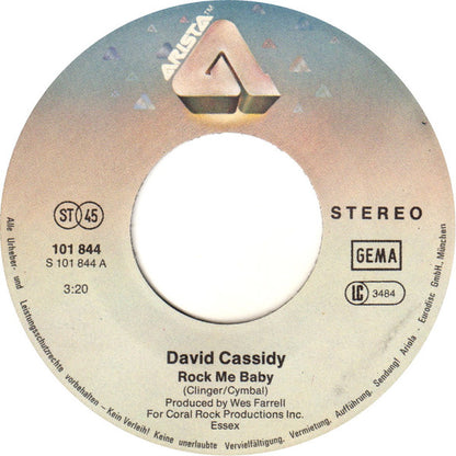 David Cassidy : Rock Me Baby / I Am A Clown (7", Single)