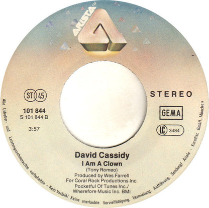 David Cassidy : Rock Me Baby / I Am A Clown (7", Single)