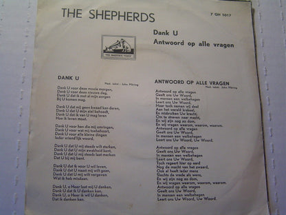 The Shepherds : Dank U / Antwoord Op Alle Vragen (7", Single)