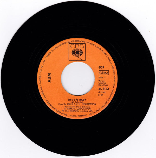 Aum (2) : Bye Bye Baby / Resurrection (7", Single, Promo)
