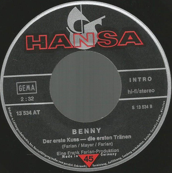 Benny (4) : Zwei Wie Wir (Singing The Blues) (7", Single)