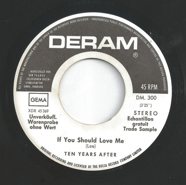 Ten Years After : Love Like A Man (7", Single, Promo)