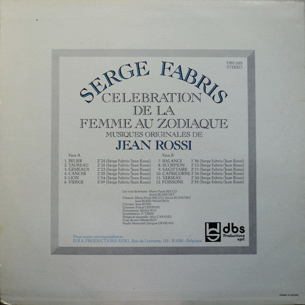 Serge Fabris - Jean Rossi : Célélebration De La Femme Au Zodiaque (LP)