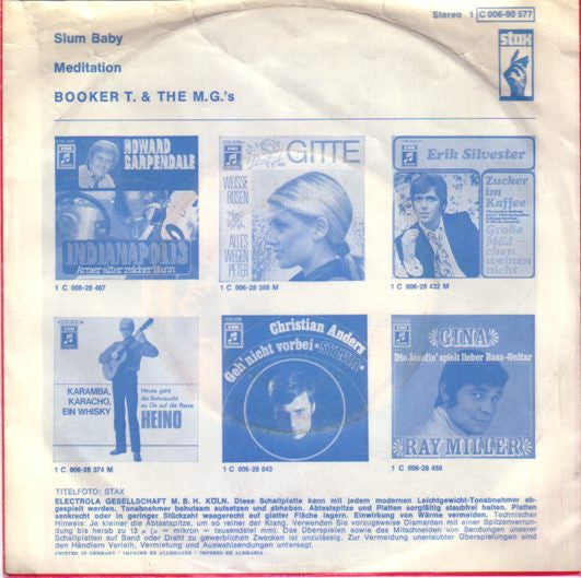 Booker T & The MG's : Slum Baby (7")