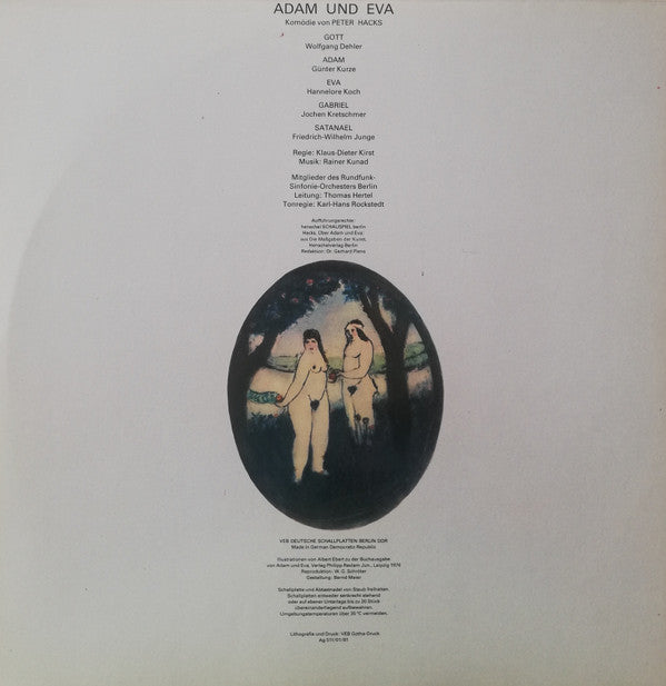 Peter Hacks, Rainer Kunad : Adam Und Eva (Aufführung Staatsschauspiel Dresden) (2xLP, Dar)