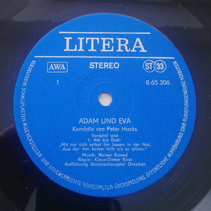 Peter Hacks, Rainer Kunad : Adam Und Eva (Aufführung Staatsschauspiel Dresden) (2xLP, Dar)