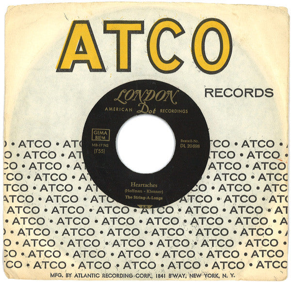 The String-A-Longs : Happy Melody / Heartaches (7", Single)