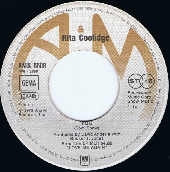 Rita Coolidge : You (7", Single)
