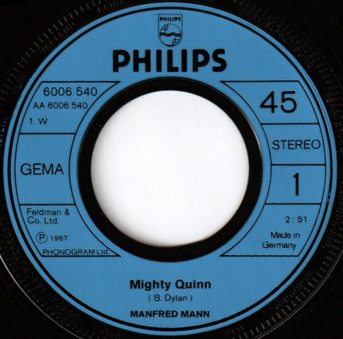 Manfred Mann : Mighty Quinn / Fox On The Run (7", Single)
