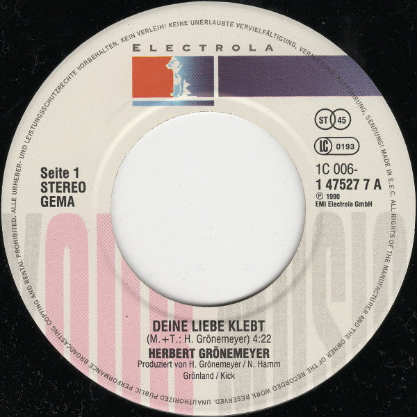 Herbert Grönemeyer : Deine Liebe Klebt (7", Single)