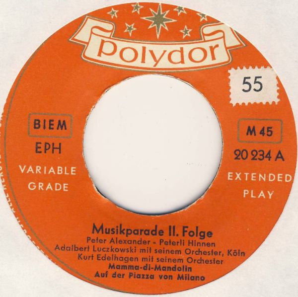 Peter Alexander, Peter Hinnen : Musikparade II. Folge (7", EP)