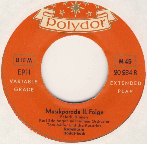 Peter Alexander, Peter Hinnen : Musikparade II. Folge (7", EP)