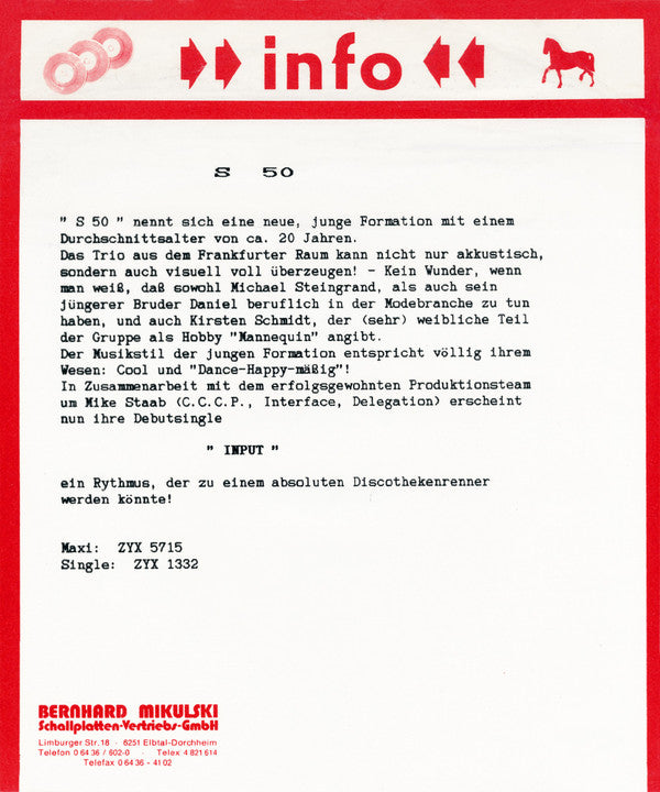 S-50 : Input (7", Single)