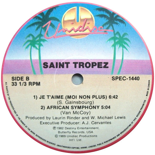 Steve Allen / Saint Tropez : Letter From My Heart / Je T'Aime (Moi Non Plus) / African Symphony (12")