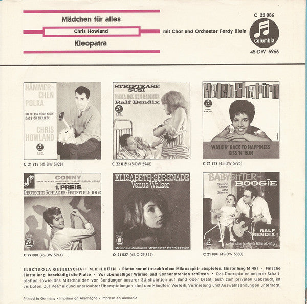 Chris Howland : Mädchen Für Alles (7", Single)