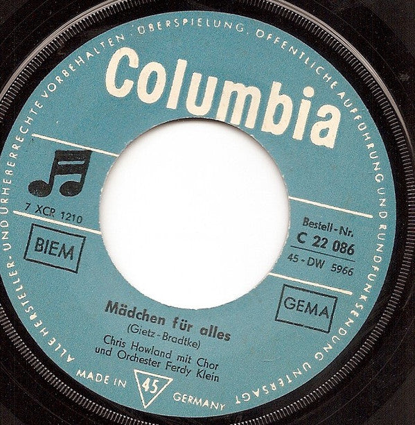 Chris Howland : Mädchen Für Alles (7", Single)