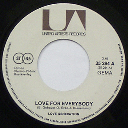 Love Generation : Love For Everybody  (7", Single)