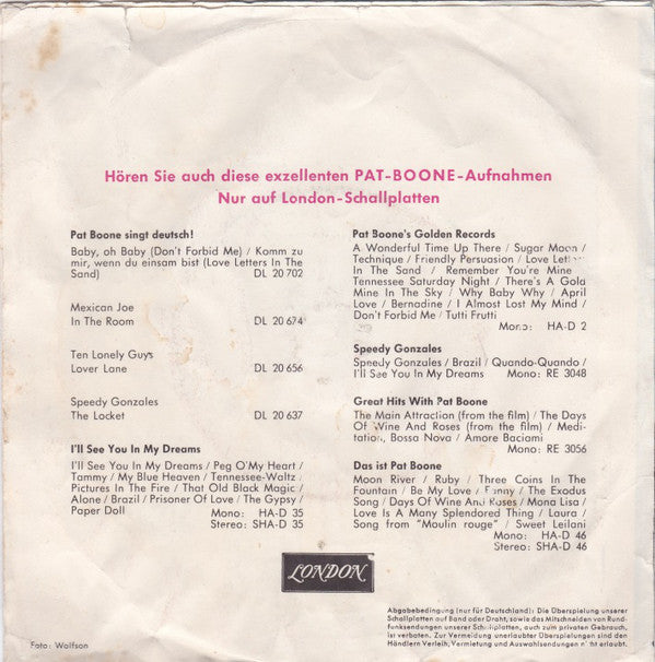 Pat Boone : Rosmarie / Ein Goldener Stern (7", Single, Mono)