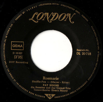 Pat Boone : Rosmarie / Ein Goldener Stern (7", Single, Mono)