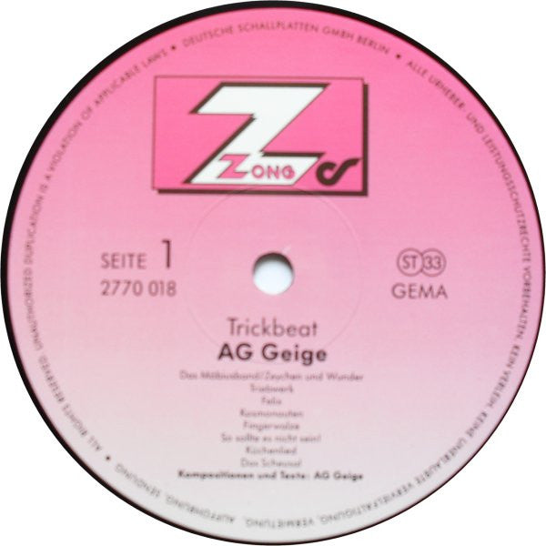 AG Geige : Trickbeat (LP, Album)